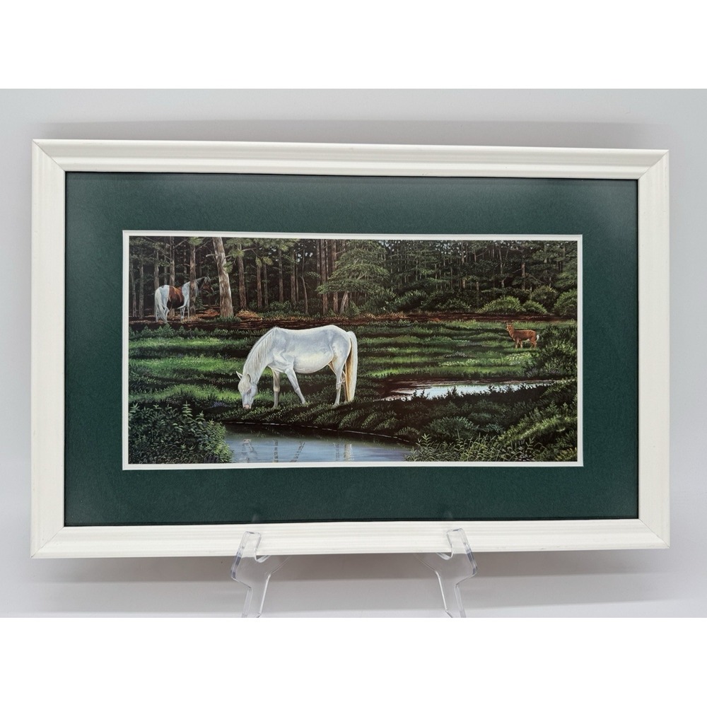 Chincoteague Pony Penning 2002 Poster by Kevin McBride Matted & Framed